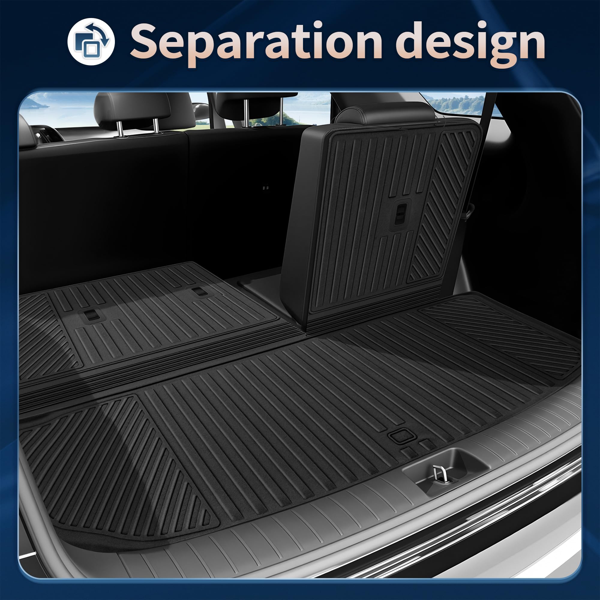 2026 Palisade Floor Mats Only Fuel 7-Seat All Weather TPE Cargo Mat with Backrest Mat for Hyundai Palisade — view 5