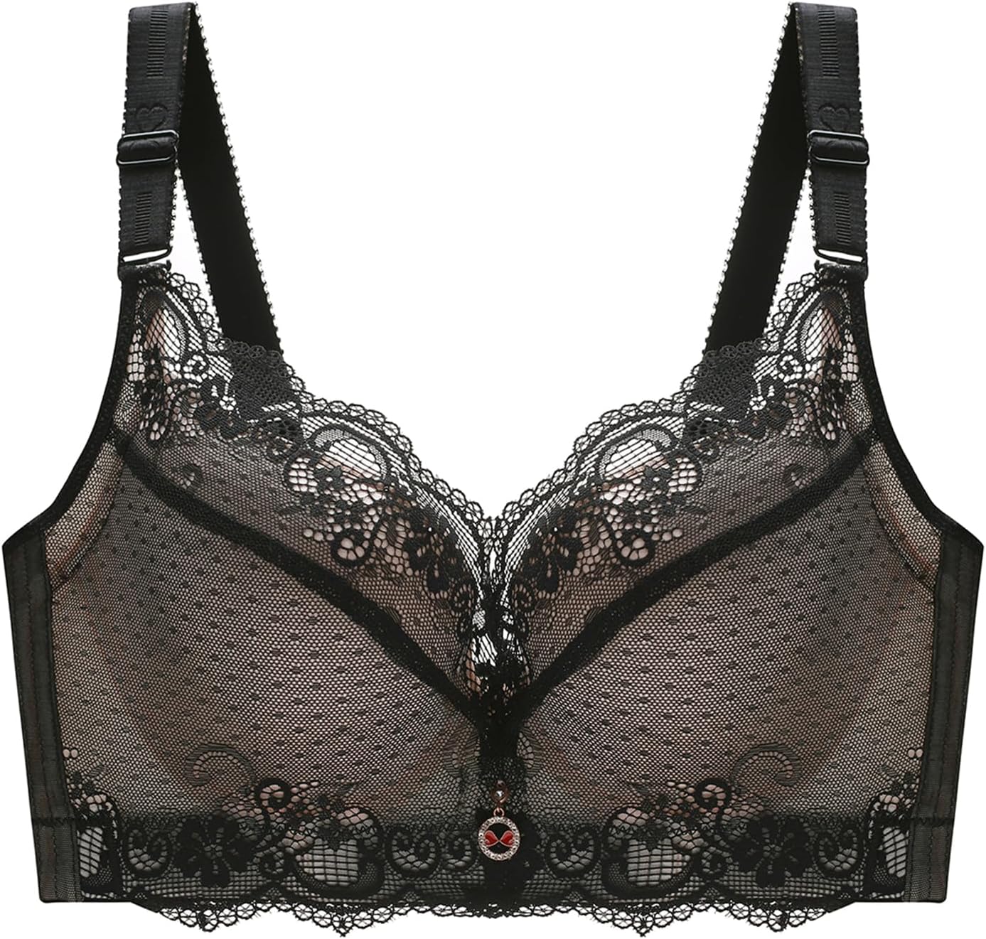 Women Lace Plus Size Bra Adjustable Full Coverage Seamless Breathable Soft Underwire Support Bras - Image 5