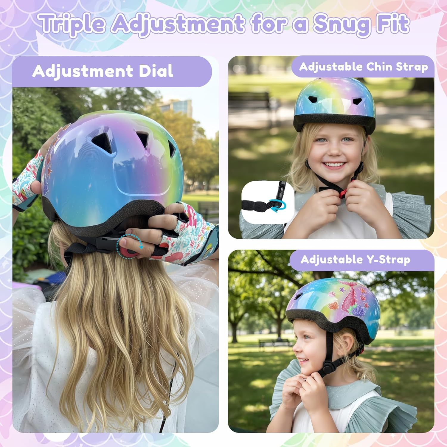 Toddler Bike Helmet with Gloves and Backpack Set, 3 Sizes for Baby Infant to Kids Ages 1-3 3-5 5-8+, Adjustable Boys Girls Bike Helmet for Bicycle/Scooter/Skateboard/Roller Skate