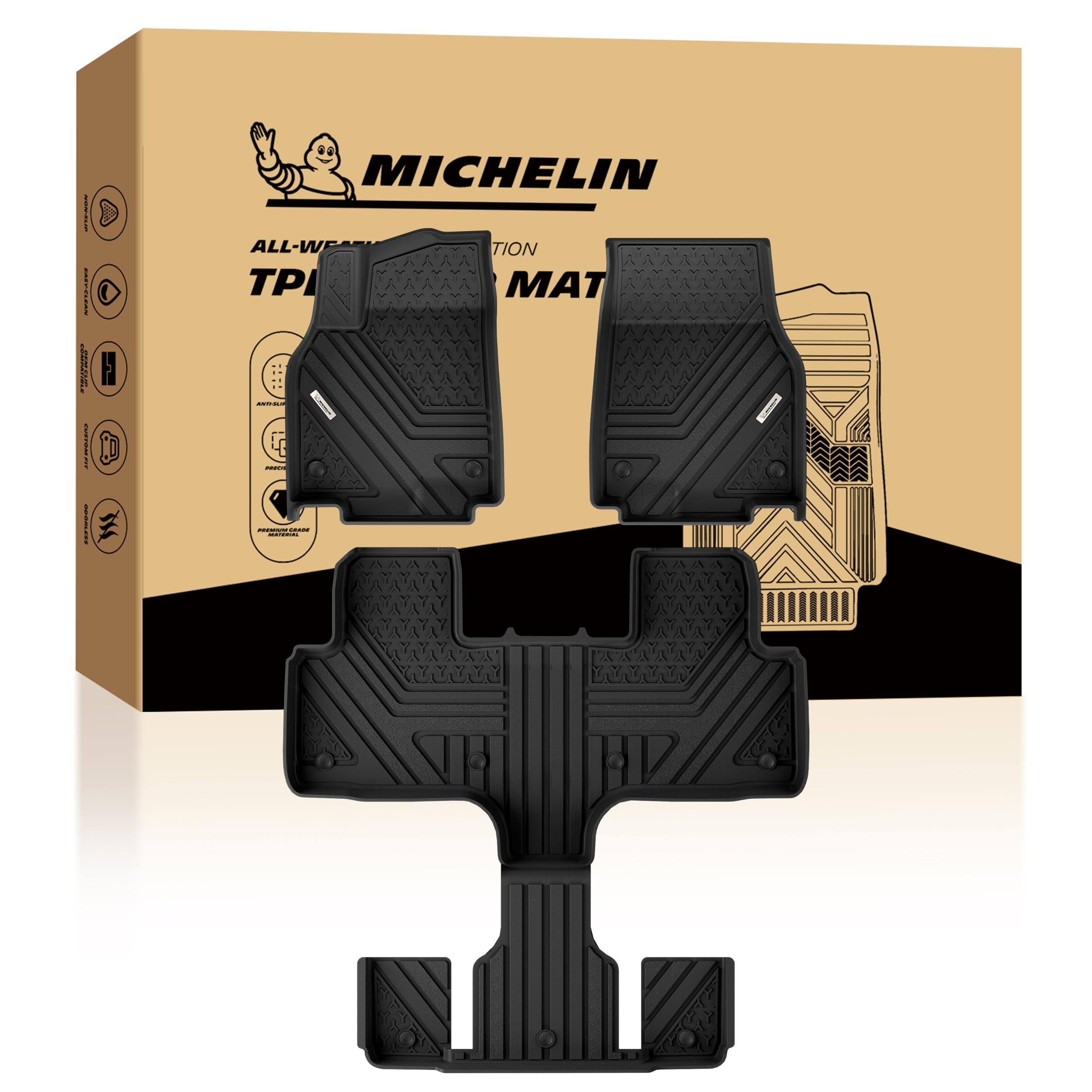 Michelin Vehicle Mats for 2026-2027 Tesla Model Y L 6-Seater (4 Piece)