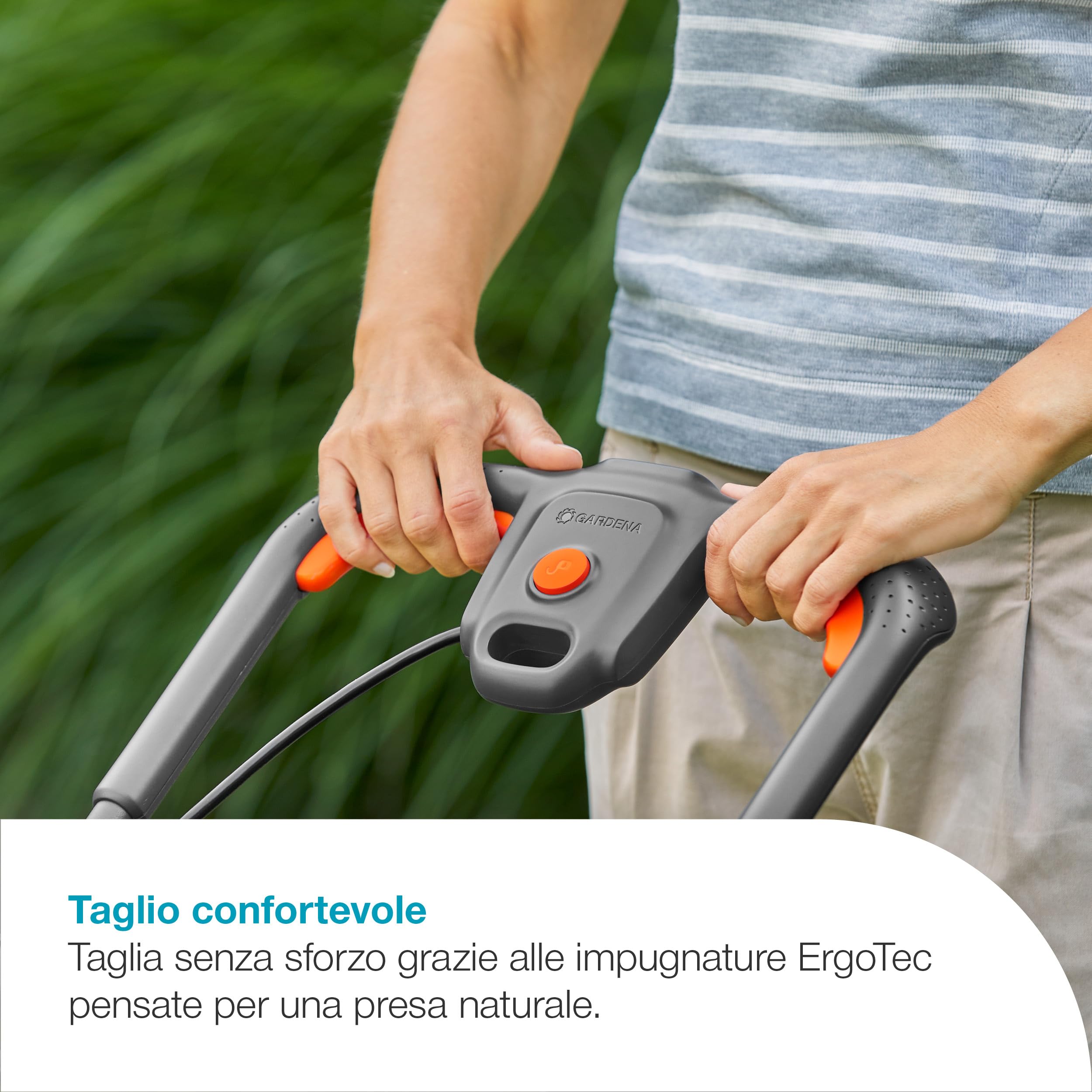 Gardena Rasaerba A Batteria Powermax 32/18V P4A Set Pronto All'Uso: Larghezza di taglio 32 cm, Capacità 30 l, Ergonomico, Regolazione dell'altezza, Senza fili (14632-20)