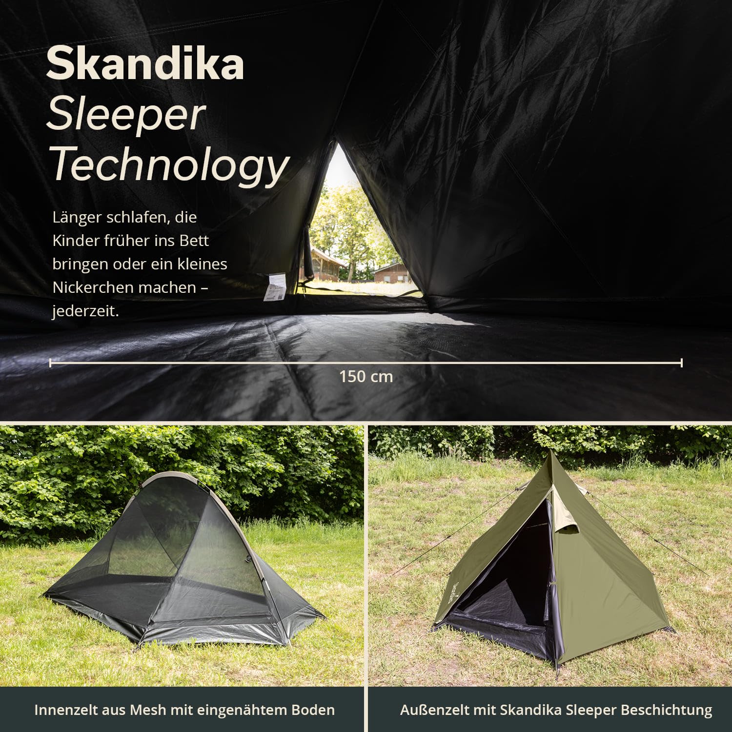 Skandika Namiot trekkingowy Hemus Sleeper | 2-osobowy namiot tunelowy, zaciemniony namiot do sypialni, ultralekki, wodoszczelny, słup wody 3000 mm, namiot 3-4 pory roku na kemping | trekking, wędrówki