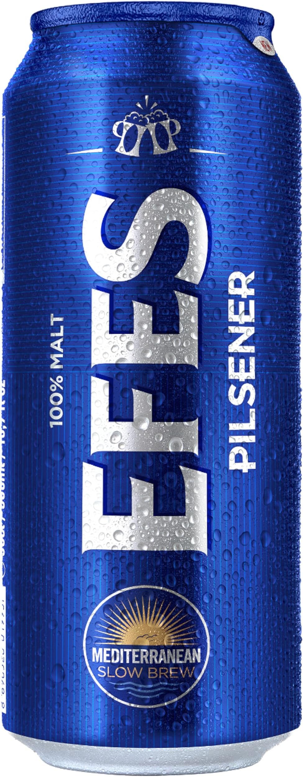 Efes Pilsner Lager – Turkish Pilsener, Bottom-Fermented with Hallertau Hops – 12 x 500ml Cans, 5 percent ABV – Serve Well-Chilled with Barbecue and Mezze; Great for Get-Togethers