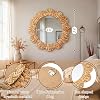 Espejo de pared boho Sintuff, tejido a mano en jacinto de agua, 24 pulgadas, marco redondo festoneado, decoración natural de ratán y mimbre para baño, recámara, entrada, estilo granja o costero 3