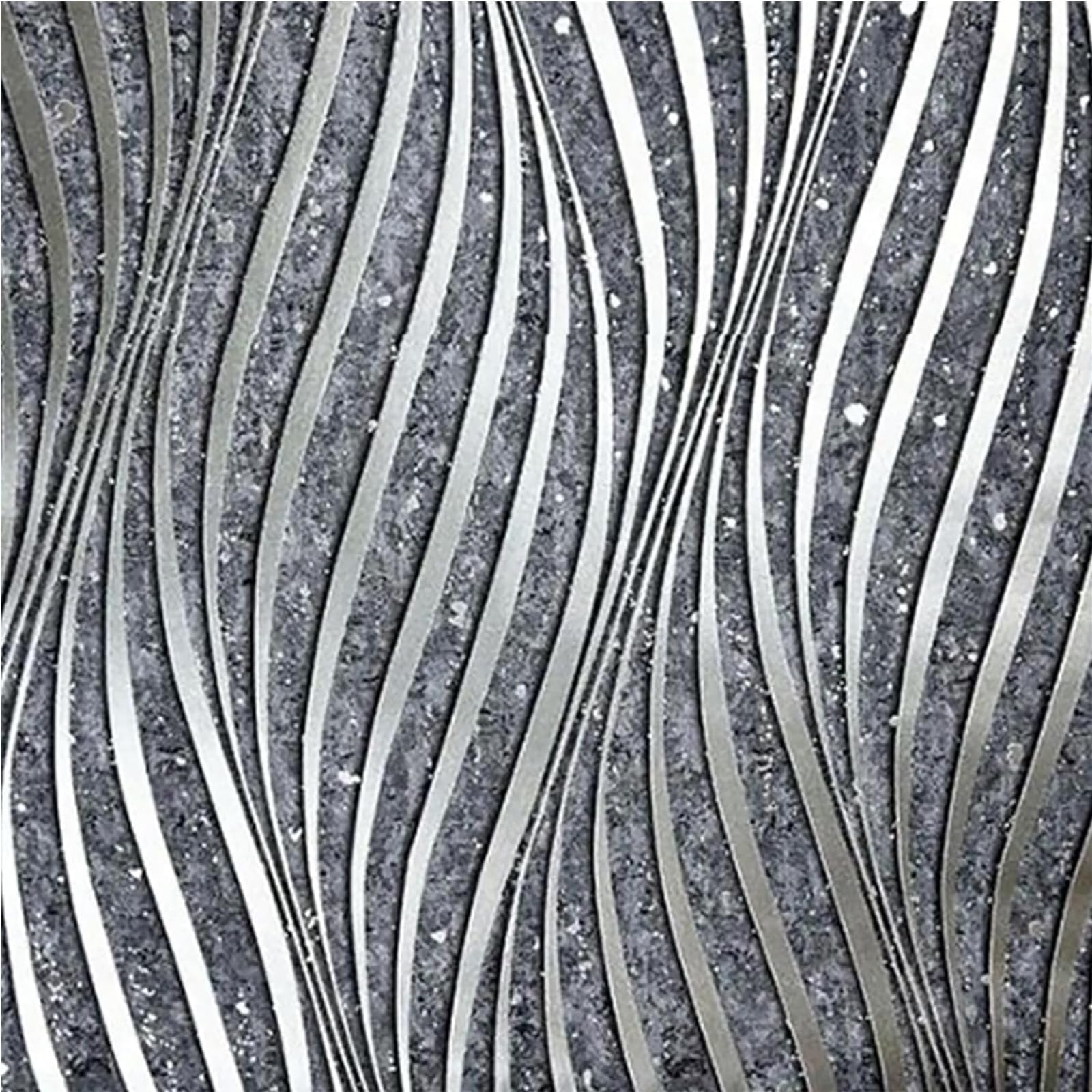 Trafagala Dark Gray Wallpaper Wave Glitter in The Light Luxury Textured Metallic Dark Gray Geometric Feature Textured Wallpaper