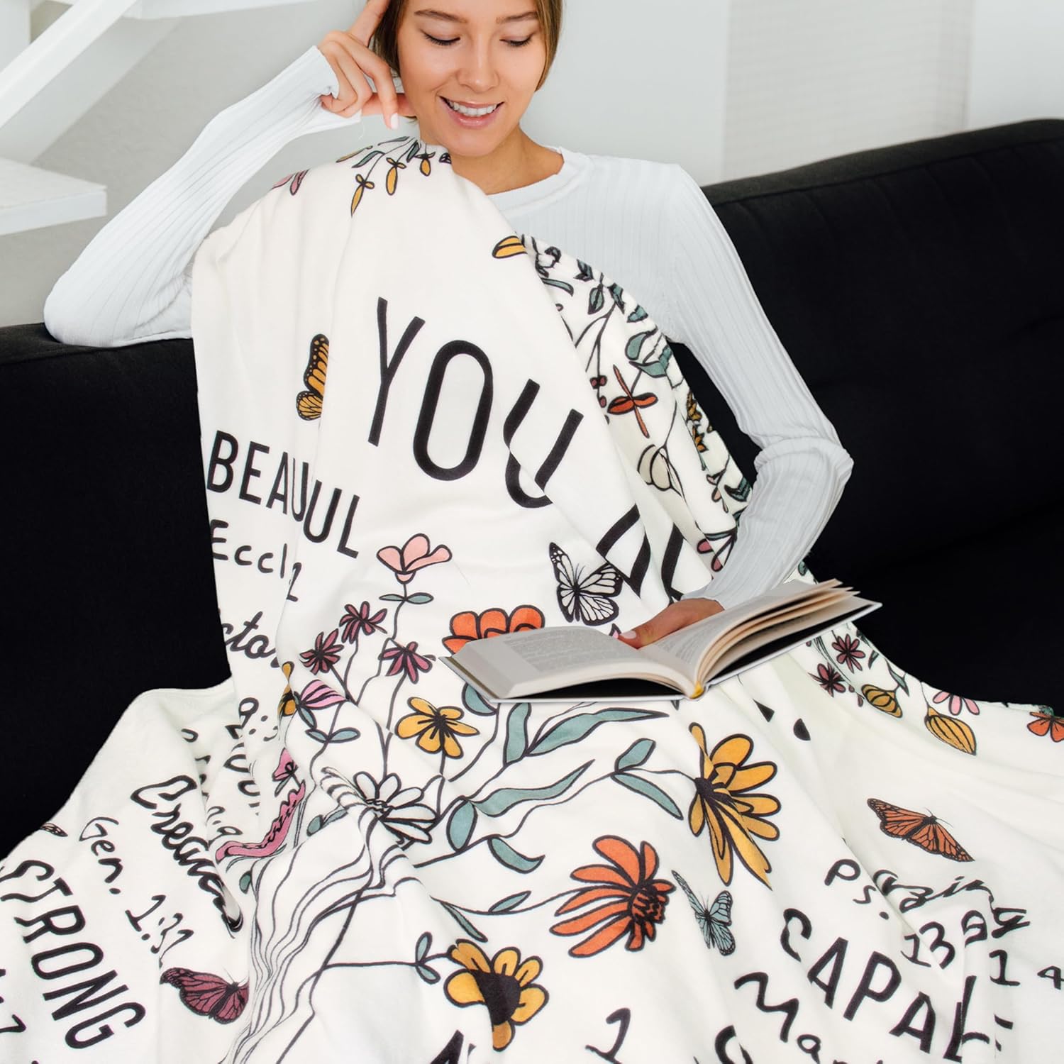 Christian Birthday Gifts for Women Faith, Christian Throw Blanket 60"x50", Inspirational Religious Spiritual Gifts - Image 3