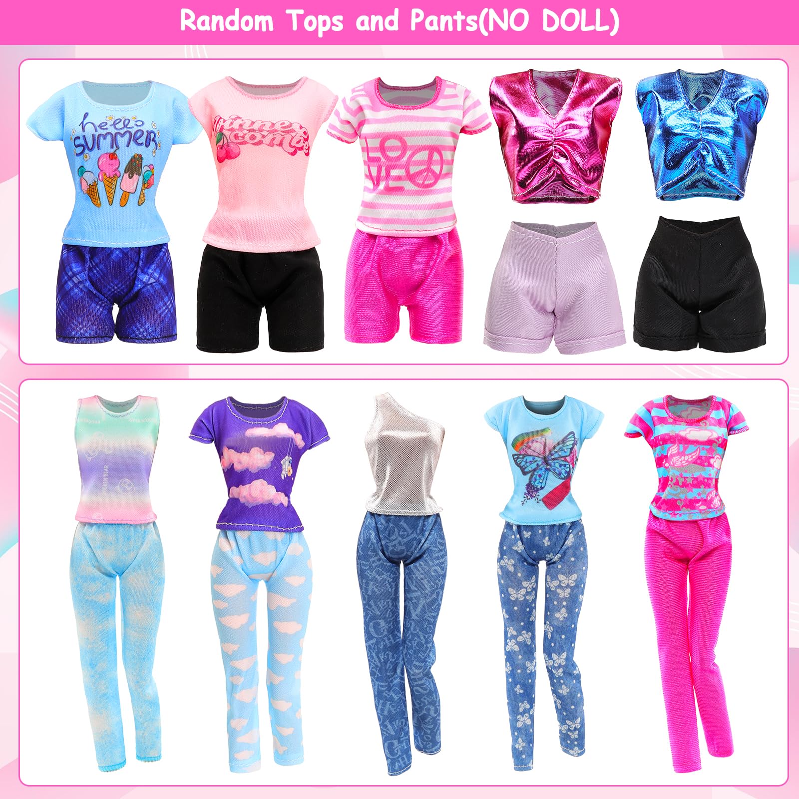 Puppenkleidung Set – 35 Teile Inkl. Kleider, Hosen & Schuhe | Für 30 Cm Puppen | Perfekt Zum Spielen & Stylen