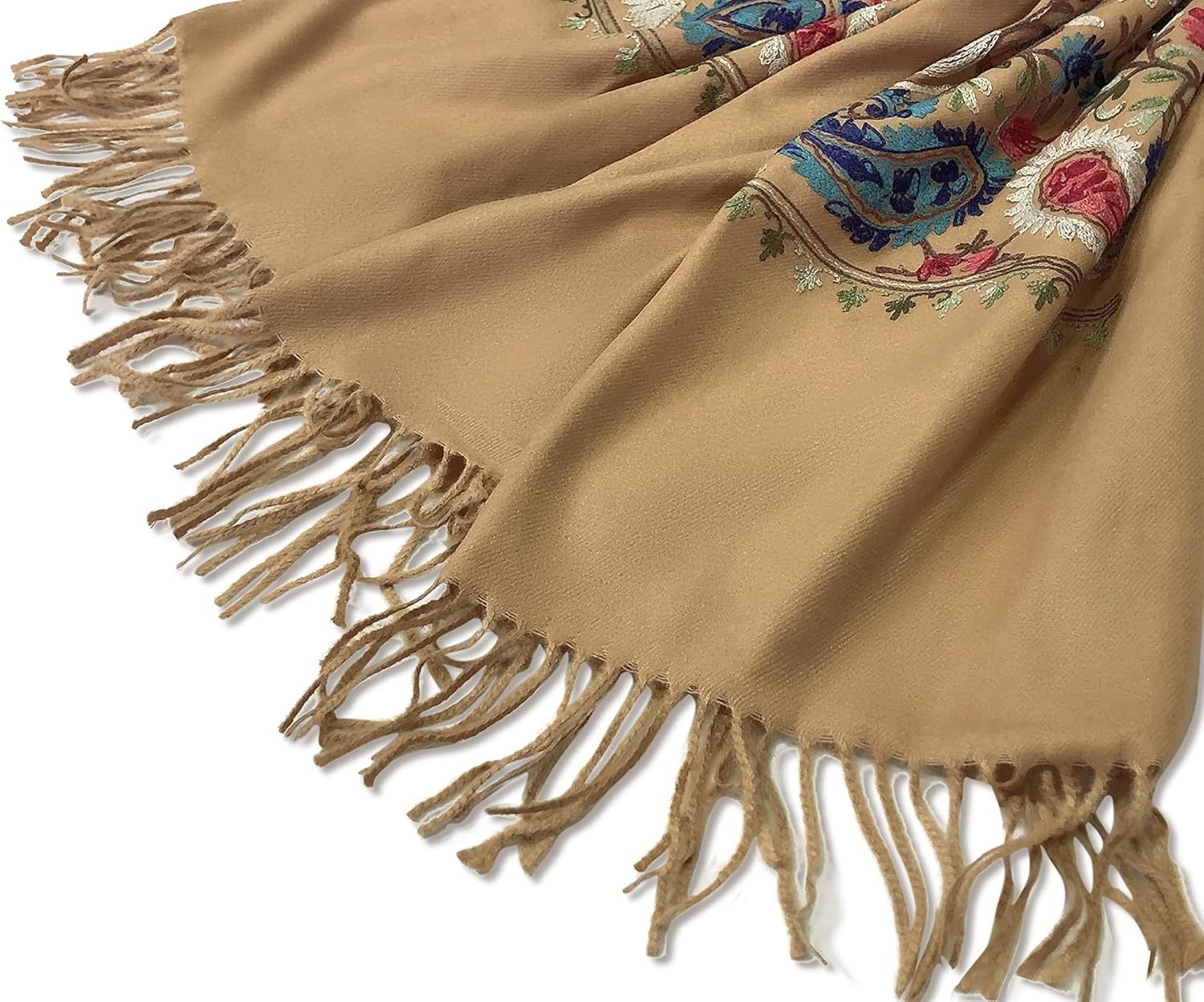 Urban CoCo Women's Embroidered Oversize Tassel Shawl Scarf Wraps for Women - Image 3