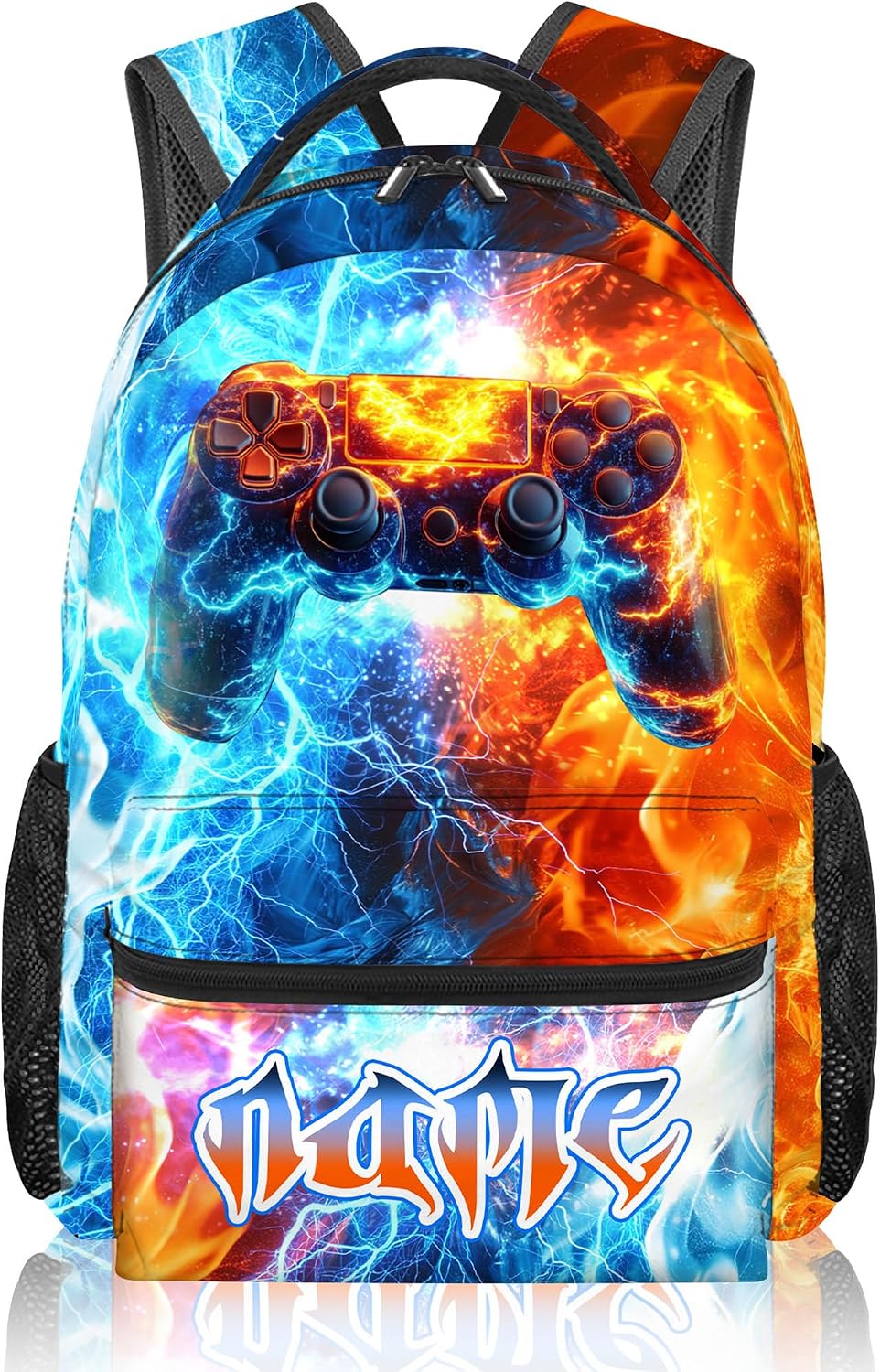 Kids Backpacks for Boys Back to School Gifts for Son Personalized Game Bookbag Supplies with Pockets for Elementary Middle School 17 Inch Custom School Backpacks for Gaming Lovers, 06