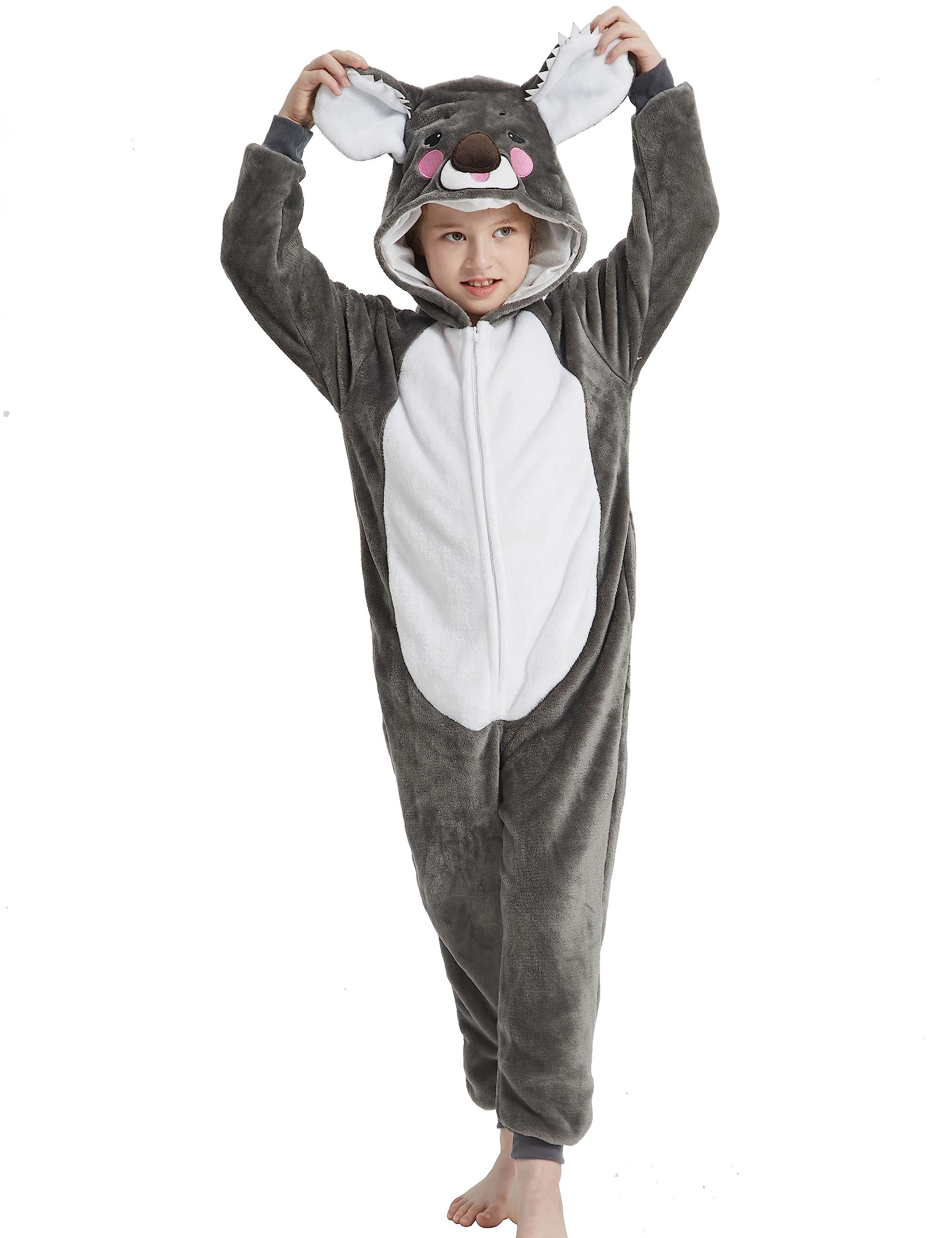 ACOGNA Onesie Kids Plush Animal Costume One Piece Pajamas Girls Boys Teen Halloween Cosplay Sleepwear