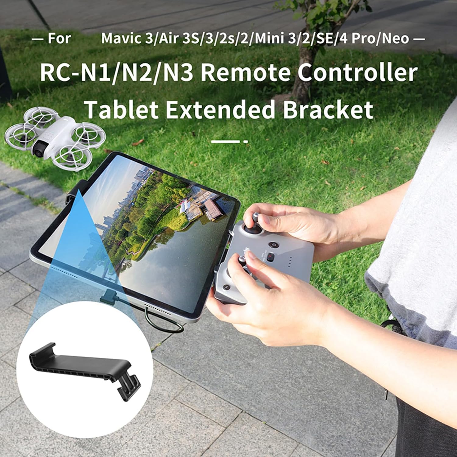 Remote Control Tablet Extended Bracket Extended Mounting Clip for DJI Neo/Air 3S/3/2s/2/Mini 3/2/SE/4 Pro, Remote Controller RC-N1/N2/N3 Tablet Adjustable Extended Mounting (Small(4.53-5.71inch))