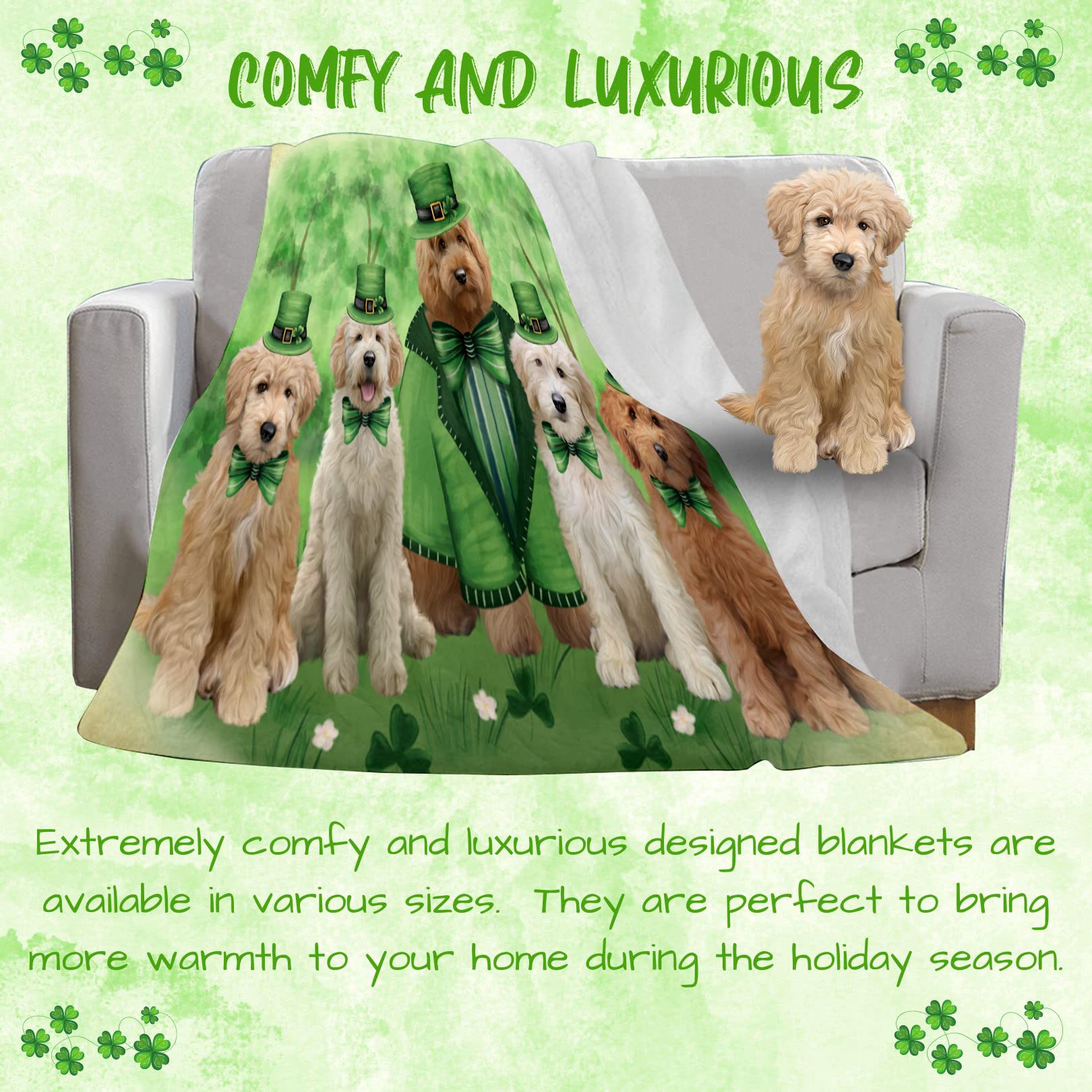 Amazon.com: St. Patricks Day Irish Family Goldendoodle Dogs  display picture 1