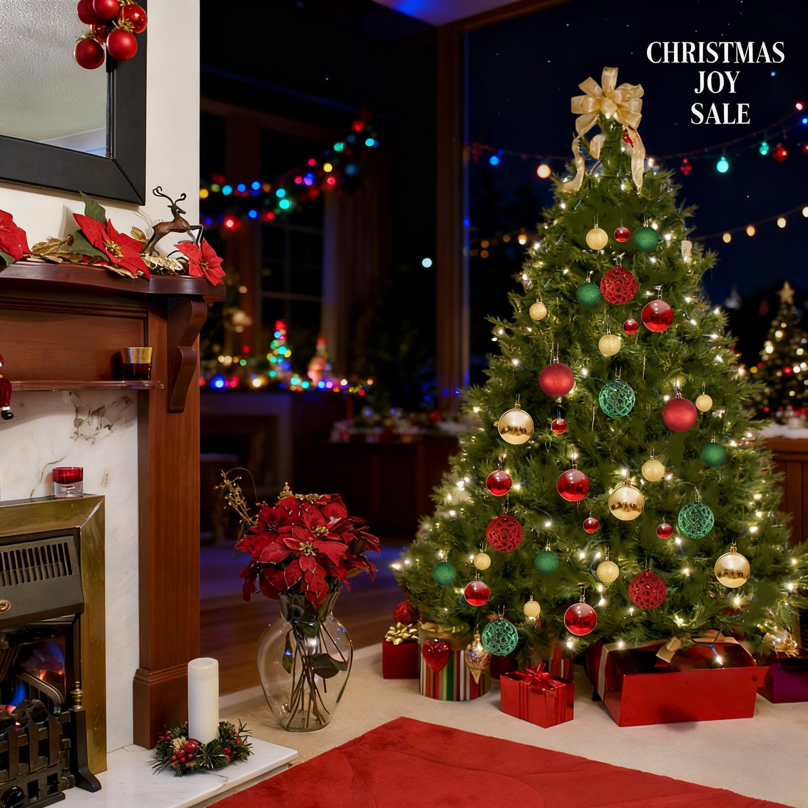 GOODLYGHTS Juego de 100 Bolas de Navidad para árbol de Navidad, inastillables, con Paquete de Regalo Reutilizable para decoración de árbol de Navidad