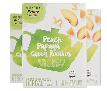 Amazon Com Wickedly Prime Organic Peach Papaya Rooibos Tea Full Leaf Bags 15 Count Pack Of 3 Grocery Gourmet Food Amazon Com Wickedly Prime Organic Peach Papaya Rooibos Tea Full Leaf Bags 15 Count Pack Of 3 Grocery Gourmet Food