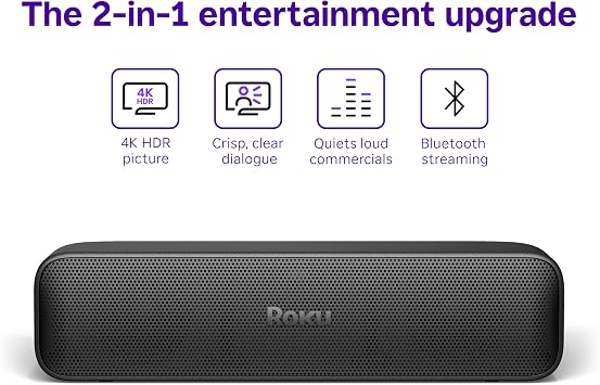 Roku Streambar SE: 4K Streaming & Dialogue Enhancement, Black