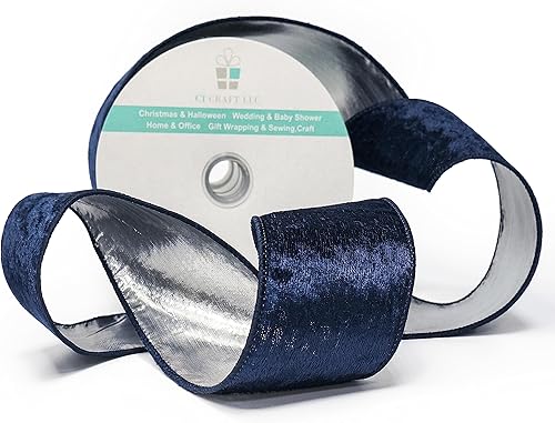 Miniatura 10 de CT CRAFT LLC Cinta de terciopelo con alambre para decoración del hogar de Navidad, envoltura de regalos, manualidades de bricolaje, 2.5 pulgadas x