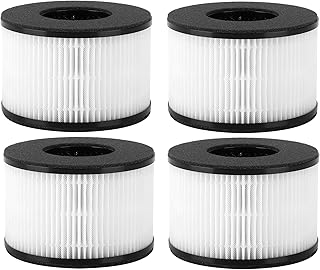 CPGSY BS-03 True HEPA Replacement Filter Compatible for PARTU BS-03 and Slevoo BS-03 HEPA Air Purifiers with 3-in-1 Filtration System, Part U, Part X, 4 Pack