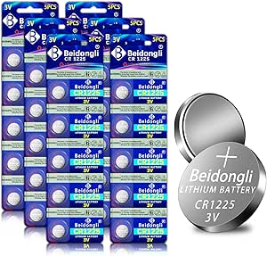 Amazon.com: CR1225 3V Battery BR1225 CR 1225 Lithium Button Coin Cell【5 ...