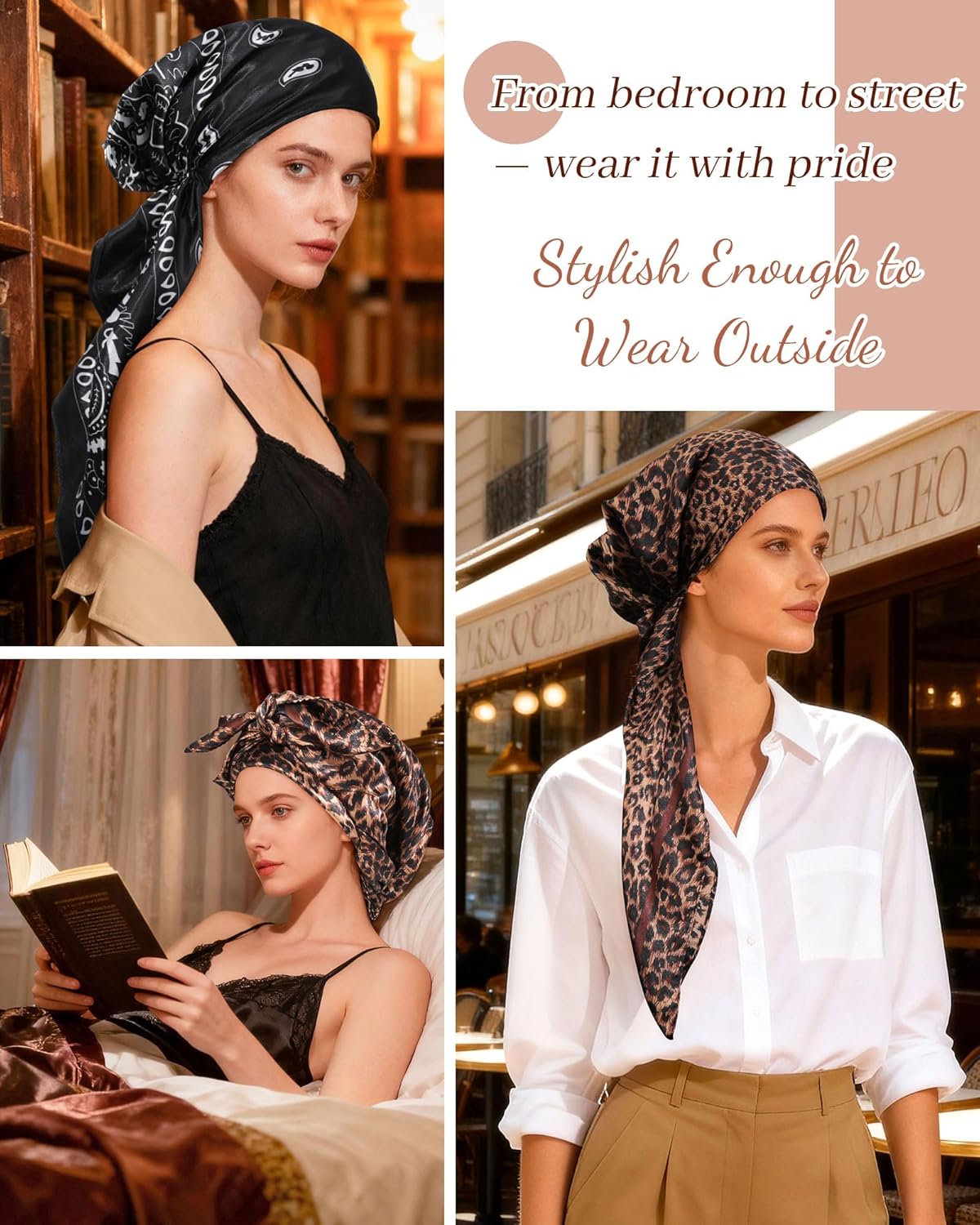 AWAYTR Pretied Head Scarf for Women - 2 Pack Chemo Patients Headwear Cancer Hair Loss Scarf Head Wrap Cover Hat Turban Cover - Image 5