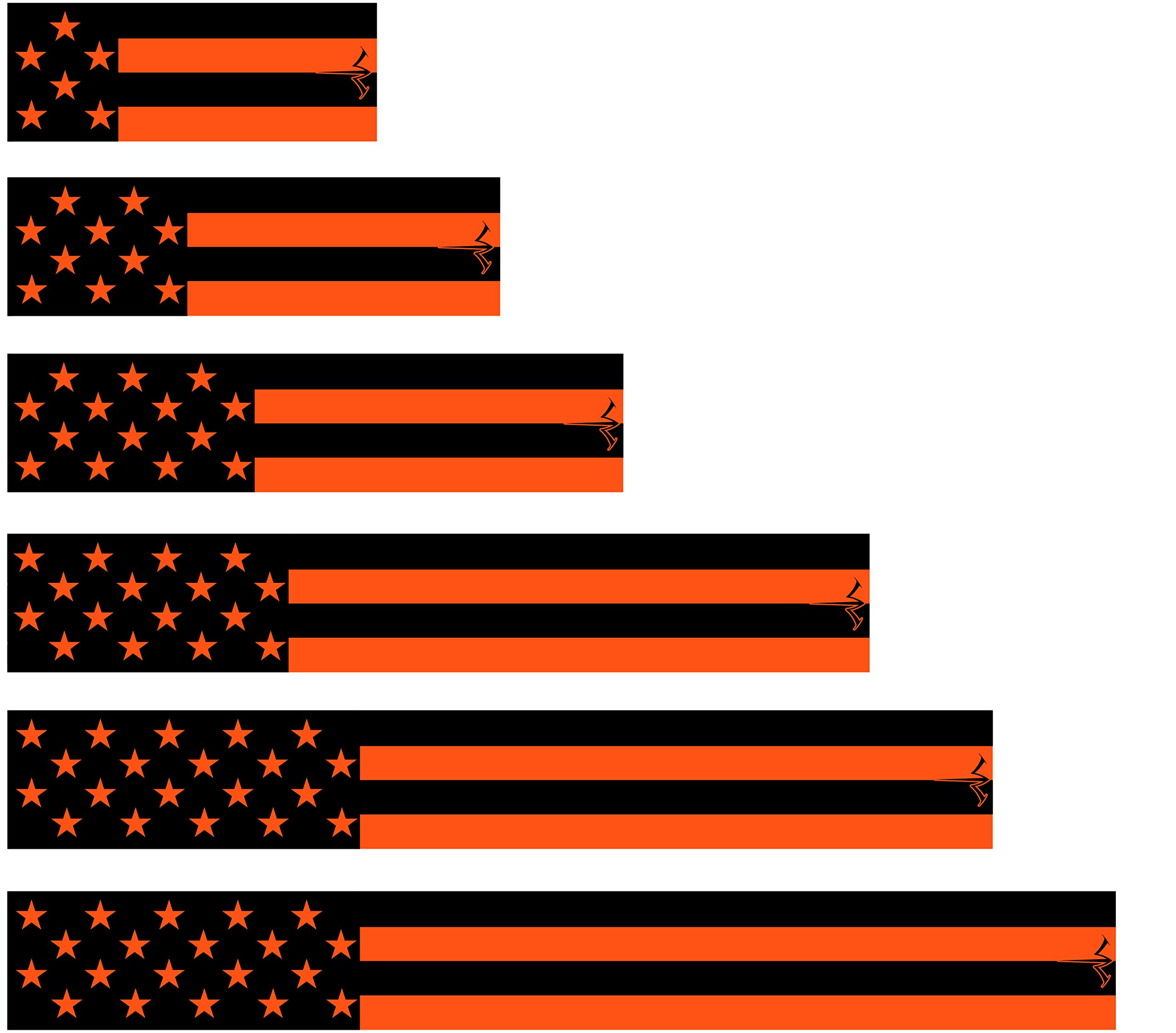 White Water Archery Fluorescent Neon Orange American Flag USA Arrow Wraps Choose Length Width (8.75)