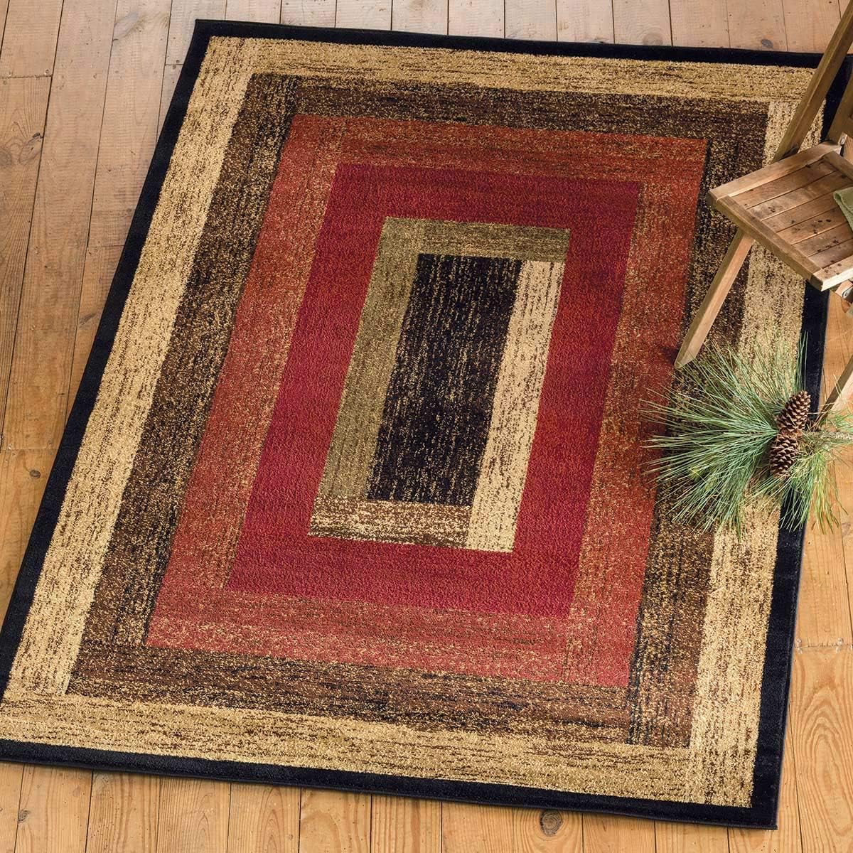 BLACK FOREST DECOR Vintage Woods Rug - 4 x 5, Olefin, Stain Resistant, Indoor Area Rug, 10" W x 5