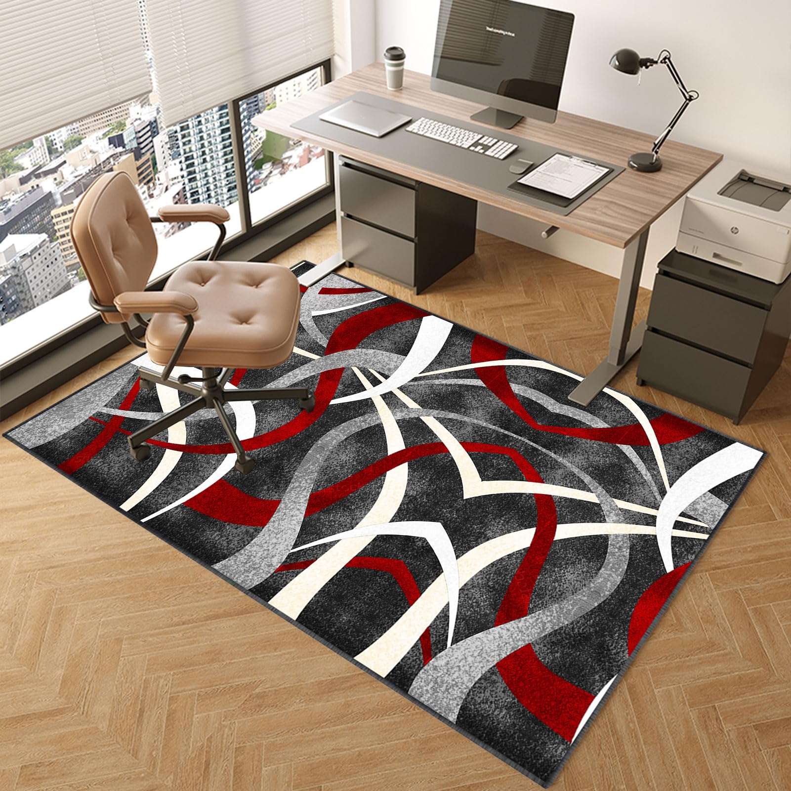 TOYOCC Chair Mat 90 x 140 cm Office Chair Mat for Hard Floor Non-Slip Gaming Chair Mats for Low Pile Carpet Protector Desk Chairmats Computer Rolling Chair Mat Home Hardwood Floor Protection Mat