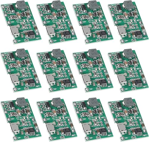 12 unids 2A USB 18650 litio Li-ion cargador módulo ajustable Boost Módulo DC-DC 3.7V a 5V 9V 12V Step Up Boost Module TP4056 DIY Kit piezas