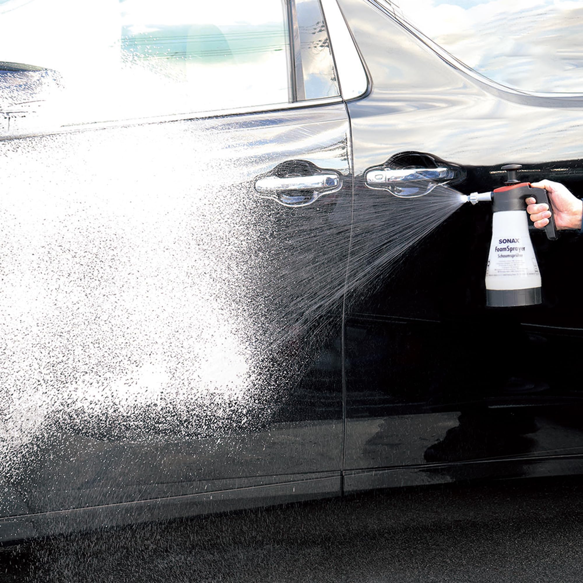 SONAX FoamSprayer 1 litr (1 sztuka) rozpylacz piankowy dla równomiernego spieniania i jeszcze dokładniejszego efektu czyszczenia, nr art. 04965410