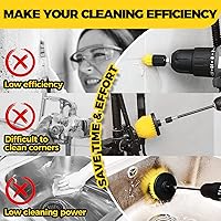 Vista 5 de Holikme - Juego de 6 cepillos de taladro, cepillo de limpieza de potencia, accesorio de largo alcance, kit de cepillos de limpieza para taladro