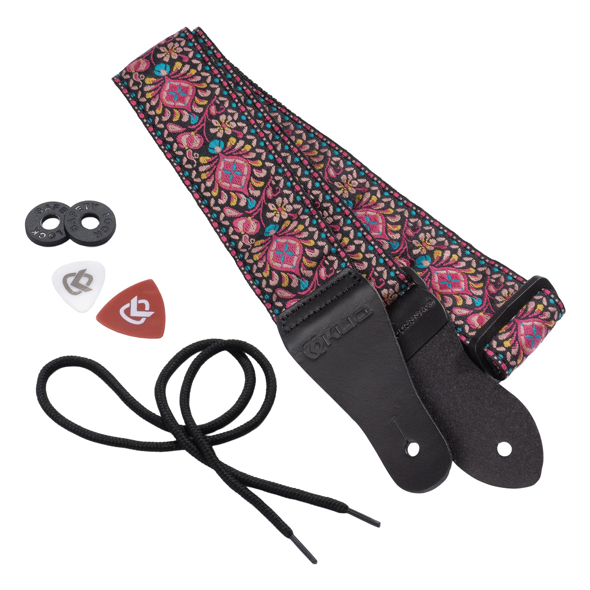 KLIQ Vintage Woven Guitar Strap for Acoustic and Electric Guitars
