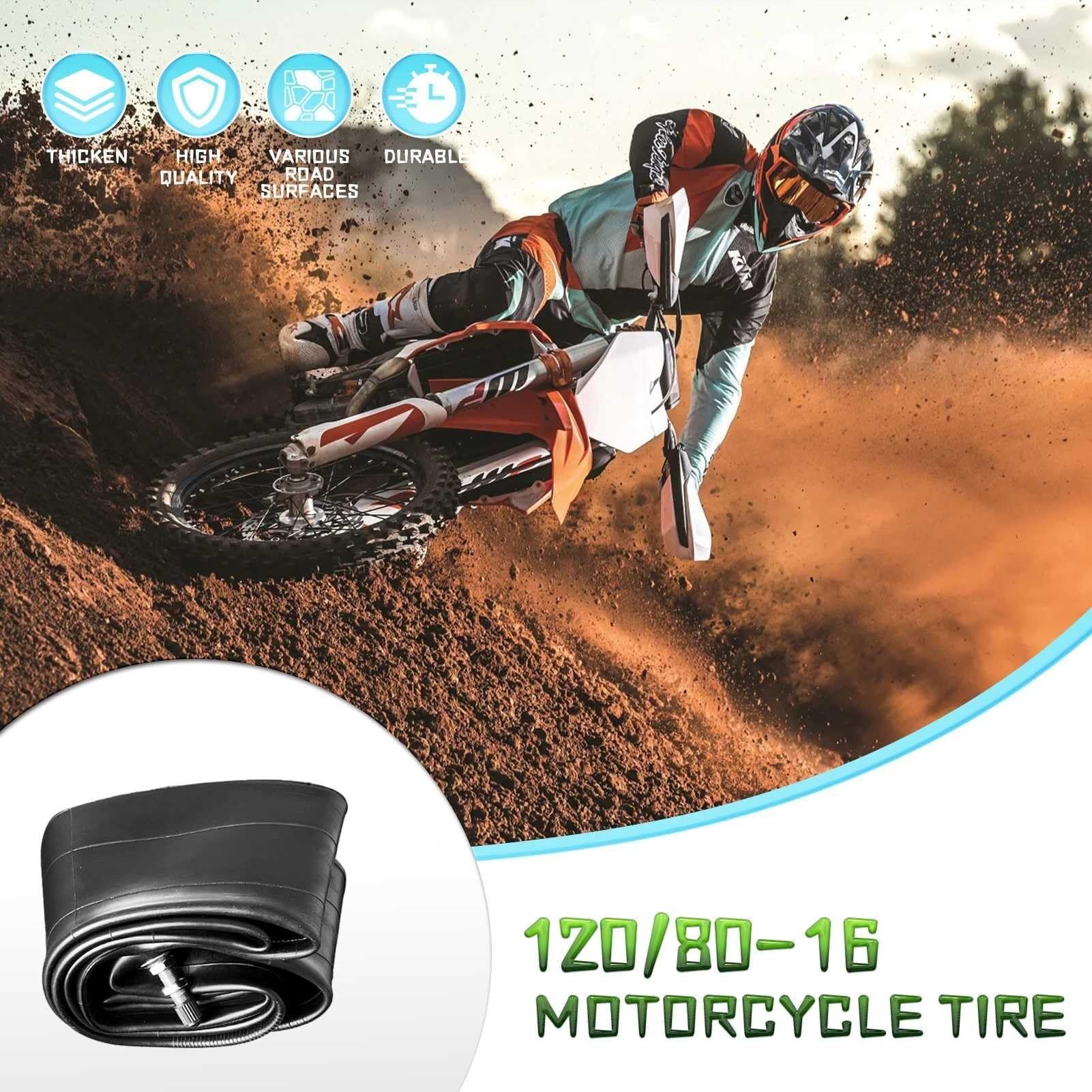 120/80-16 Opona z Dętką Niski Bieżnik 120/80/16 Terenowy 120 80 16 Trwały dla Hulajnogi Motoroweru Kosiarki Wózka Inwalidzkiego