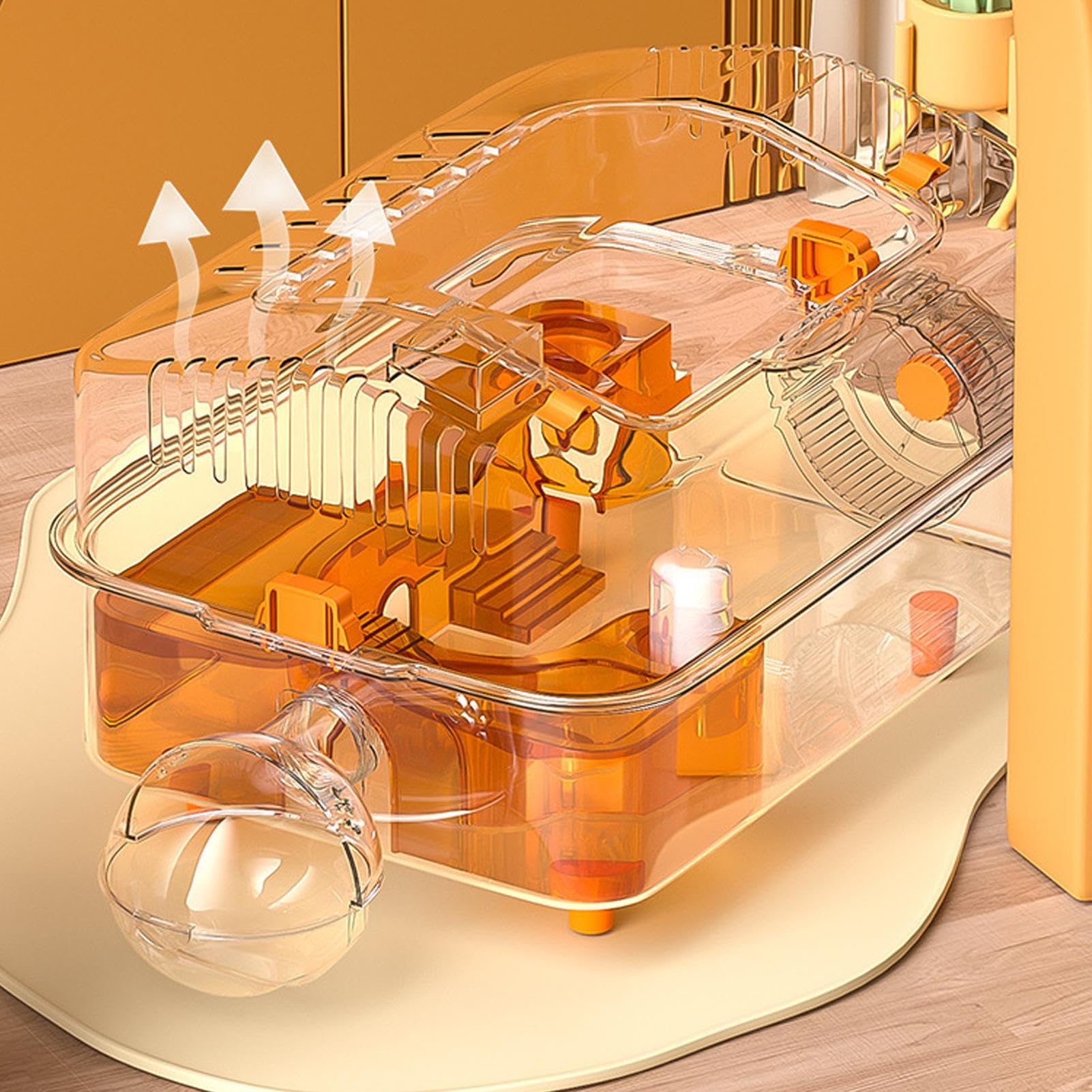 Hábitat para Hámster - con Botella De Agua Y Juguetes Grandes - Castillo Pequeño para Animales | para Hámster Sirio, Conejo Y Ratones, para Casa E Interiores, Dormir, Jugar Y Alimentar