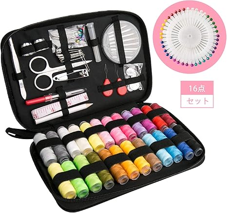 Amazon Luxebell 裁縫セット ソーイングセット 24色縫い糸あり 携帯式 ポータブルミシンアクセサリー 小学生 家庭科 男女兼用 家庭用 大人用 裁縫道具 セット ブラック収納バッグ付き 裁縫道具セット 通販