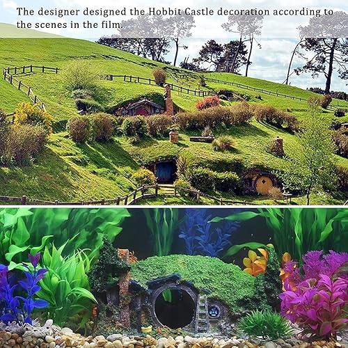 Miniatura 21 de Hobbit Fish Tank Decorations Reptile House Hidden Hole Landscaping for Aquarium and Reptiles Decorations Mini Garden Decorating Two Sizes (S)