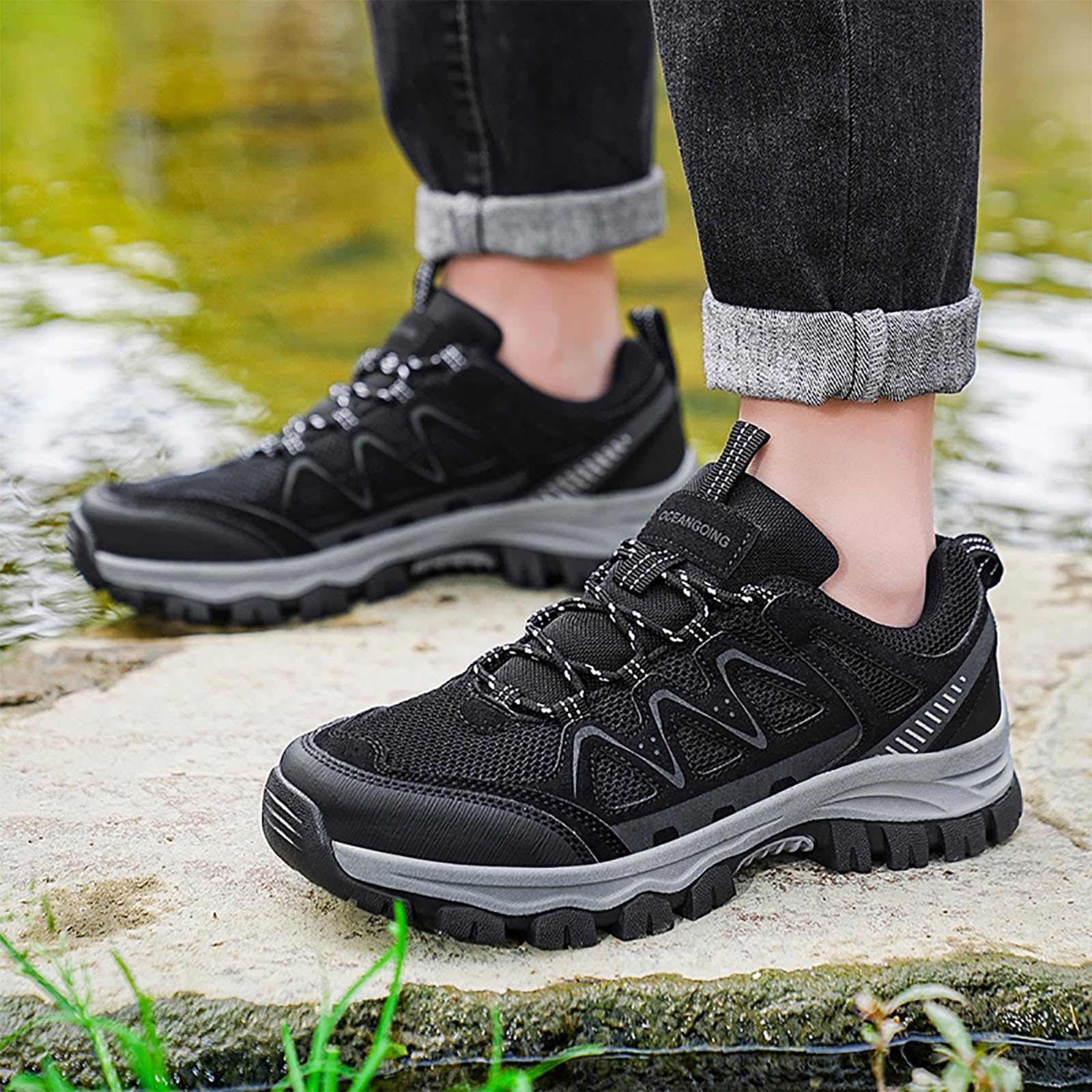 Scarpe da trekking da uomo, impermeabili, traspiranti, leggere, stabili, per trekking, alpinismo, trail running, scarpe da lavoro leggere per escursionismo, trekking e trail