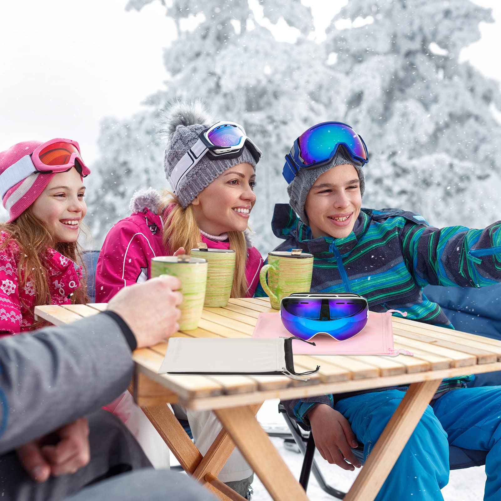 POPETPOP 2 Paar ski bril skibril ski goggles outdoor ski-oogbeschermer