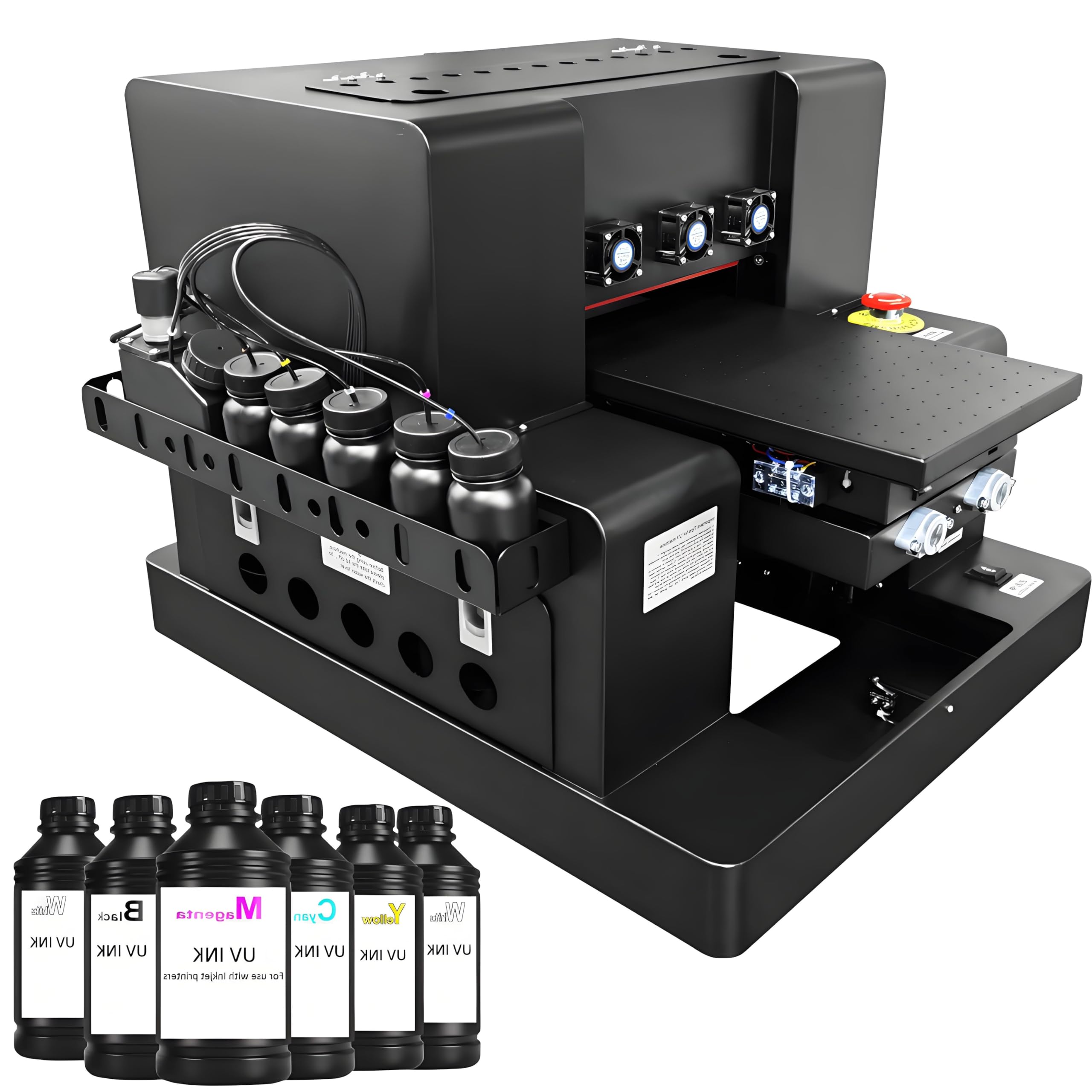Stampante A4 UV XP600 Stampanti a Getto D'inchiostro Multifunzione Colori Inkjet Flatbed A4 UV Stampante,per Legno,Flacone,Acrilico,PVC,Custodia per Telefono,Metallo etc,con inchiostro