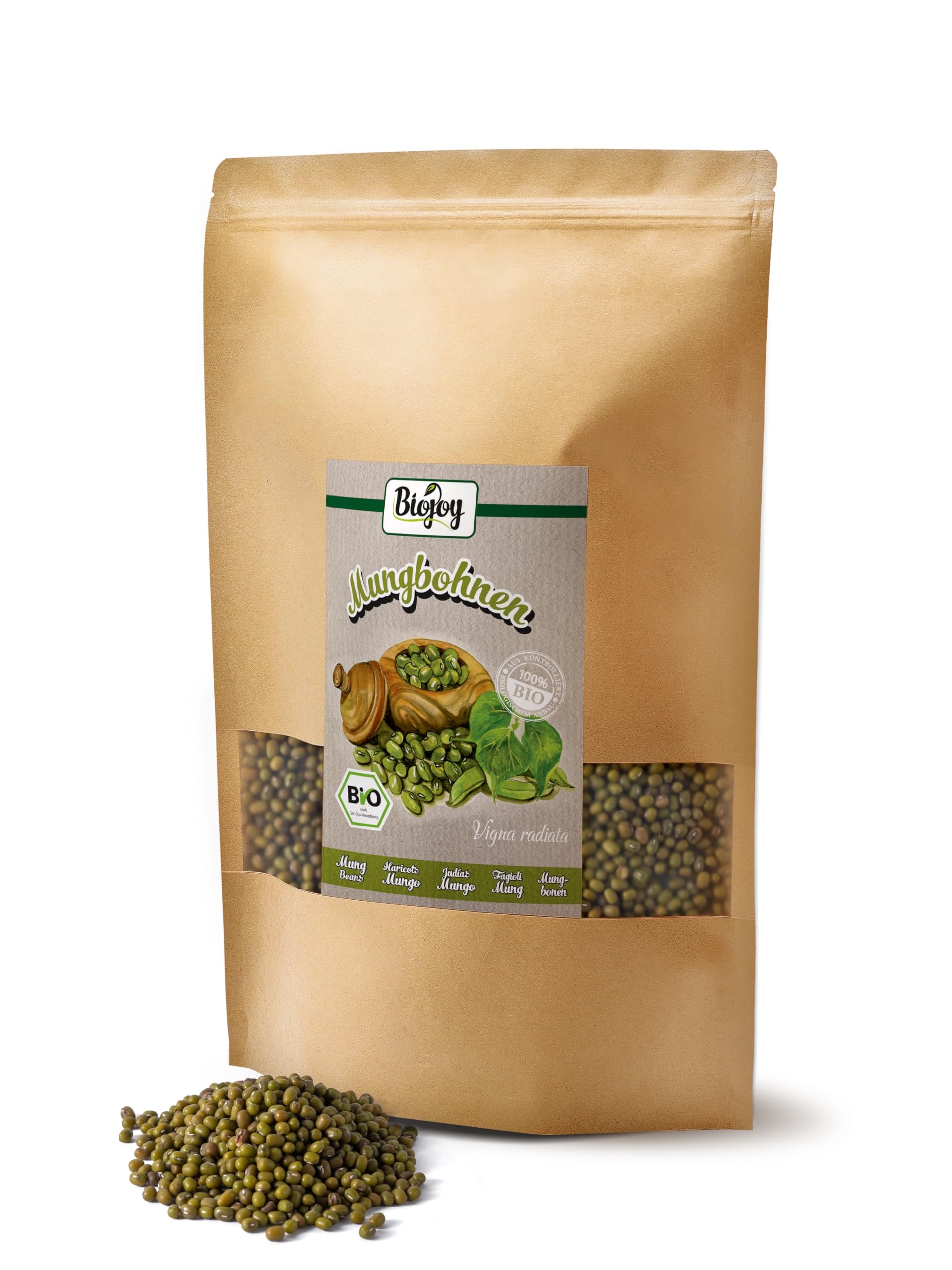 Biojoy Haricots Mungo BIO (2,5 kg), séchés et entières, sans additifs
