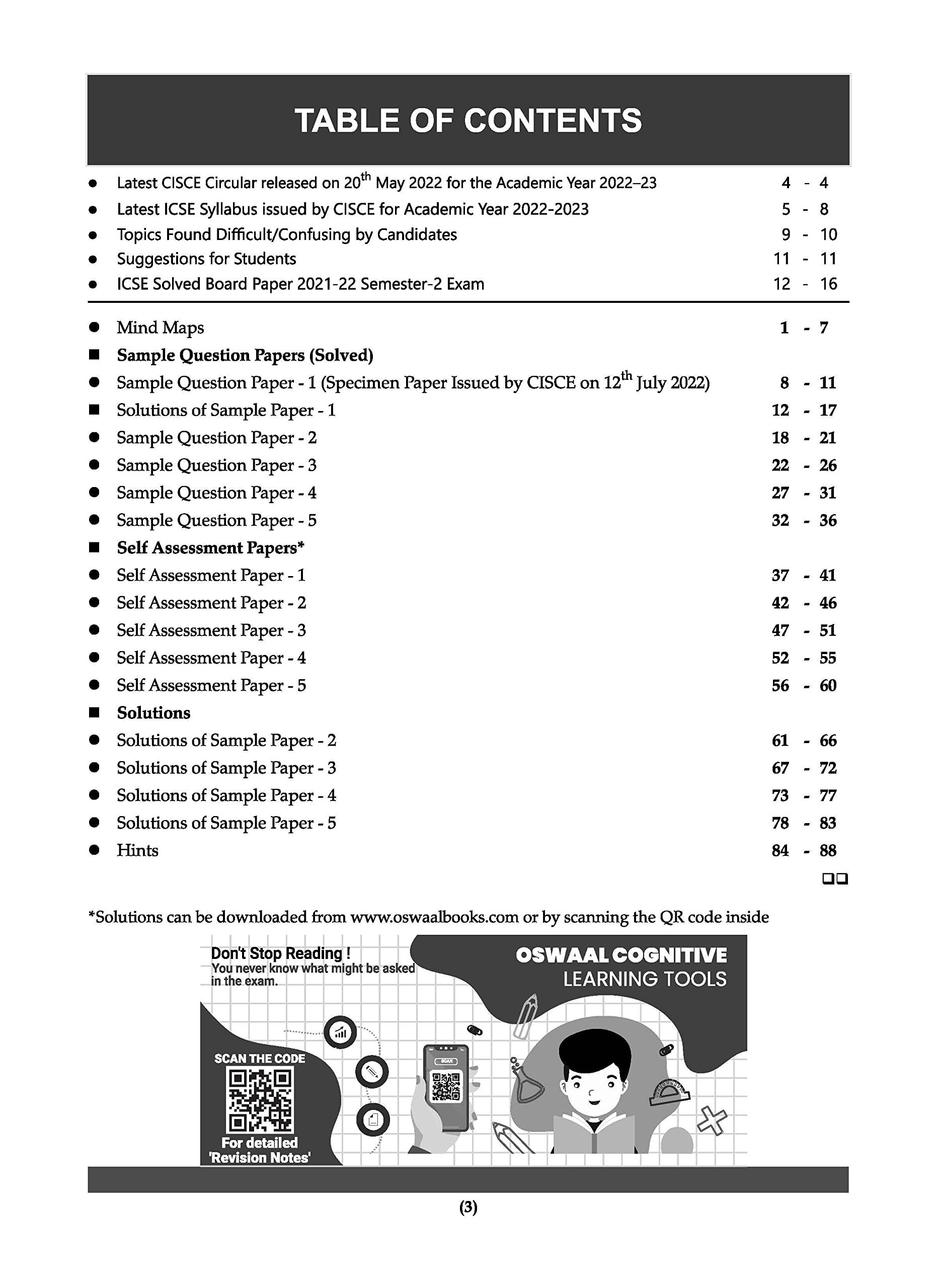 Oswaal ICSE Sample Question Papers Class 10 English Paper I for 2023 Board Exam (based on the latest CISCE/ICSE Specimen Paper) 1
