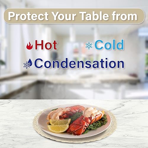 Miniatura 4 de myHomeBody Manteles individuales redondos tejidos, 4 unidades, manteles individuales trenzados de 14.8 pulgadas, atractivos manteles individuales