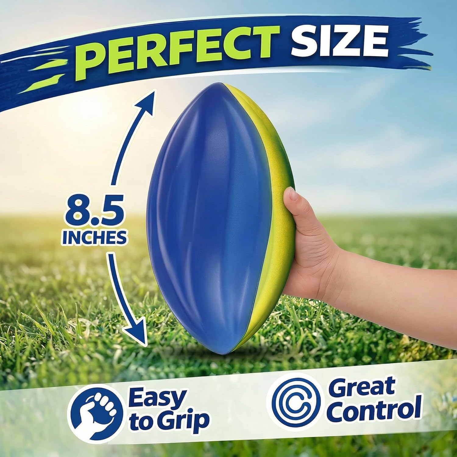 Liberty Imports 8.5" Foam Spiral Football PU Coated High Density Soft Balls, Set of 3, for Kids Sports Training Practice Indoor Outdoor Play