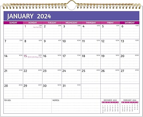 Calendario de pared 2024-2025  Calendario mensual de 18 meses 2024-2025 pared, enero 2024  junio 2025, 14.57 x 11.42 pulgadas, calendario 2024 con