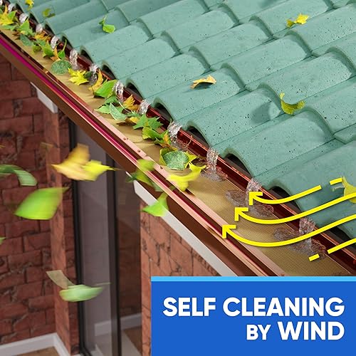 Miniatura 7 de Guardias de canalón de micromalla plana debajo de la teja en cobre para canalón medio redondo, 5 pulgadas, 6 pulgadas, 7 pulgadas, canaletas de