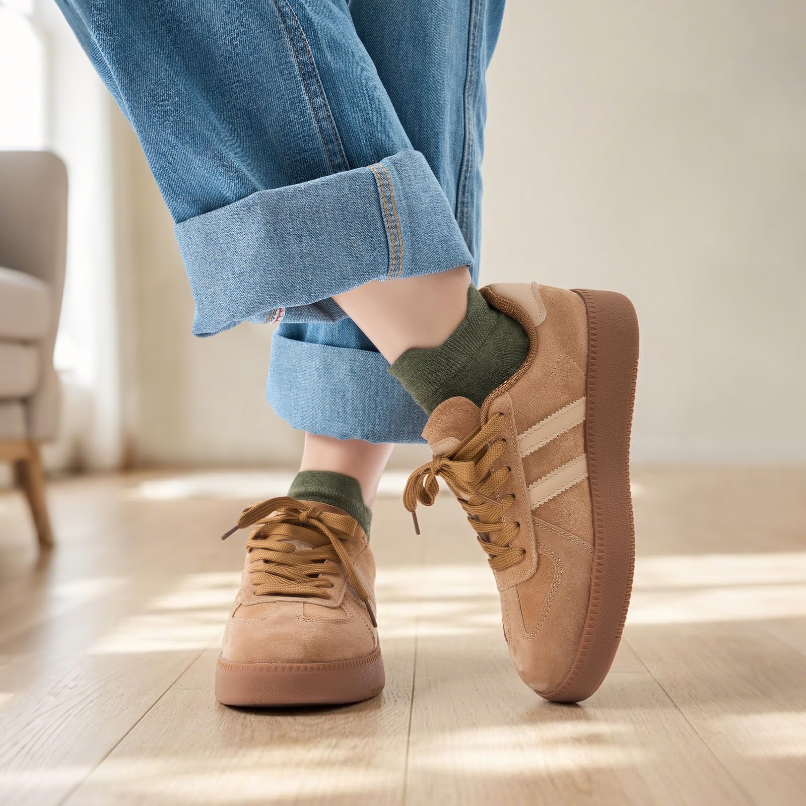 Calcetines Tobilleros Divertidos para Mujer 10 Pares, Calcetines Cortos Deporte de Algodón Transpirables y Coloridos con Motivos Bordados 39-42 35-38, Ideas de Regalo para Mujer Mamá Amiga — view 3