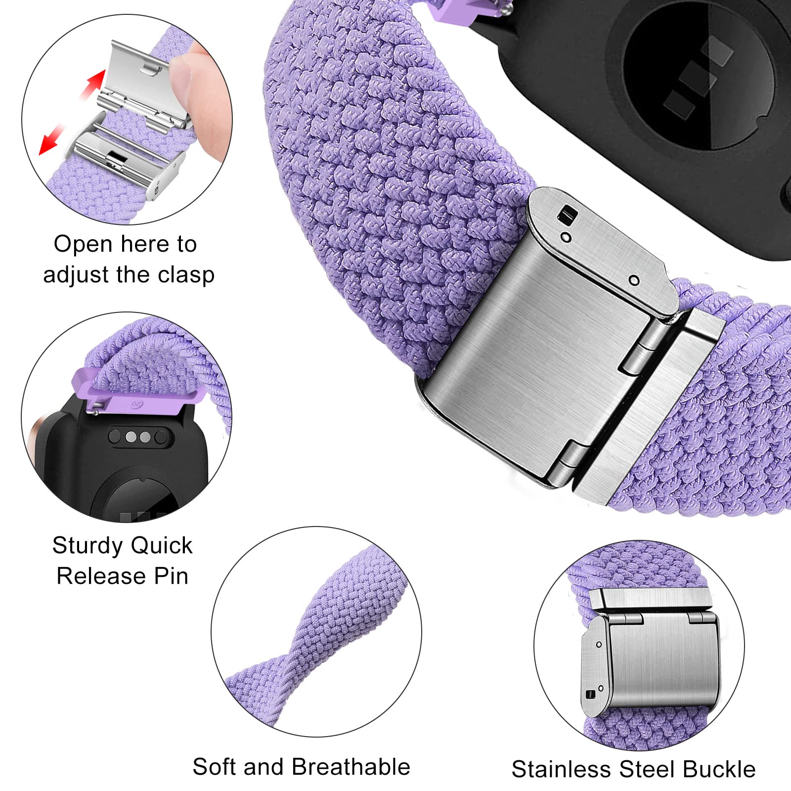 Cinturino per Amazfit Active, 20mm Sport Nylon Ricambio Elastica Cinturini per Amazfit GTS, GTS 4 Mini, GTS 4, GTS 3, GTS 2, GTS 2 Mini, GTR Mini, Amazfit Bip, Bip U, Bip U Pro, Bip 3, Bip 3 Pro