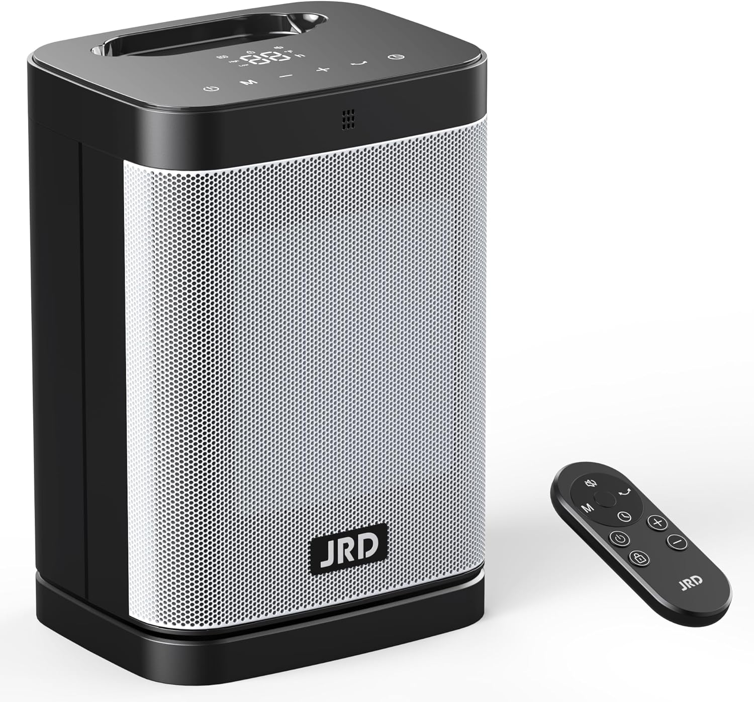 Space Heater Indoor, JRD 1500W PTC Portable Electric Heater with 80°Oscillation, Thermostat, 12h Timer, Fast Heat, Eco Mode, Remote, Small Quiet Safe Room heater Desk Heat for Office Bedroom Home