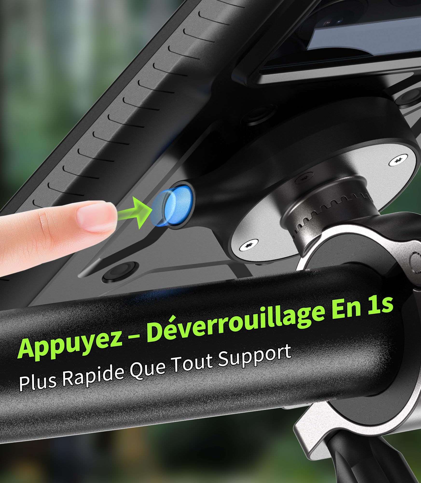 Cozycase 1 Sec. 1 Clic Antivol Etanche Support Telephone Velo Moto, Petit | Metal Porte Velo Coque Waterproof Pour iPhone 17 16 15 14 13 12 Mini Pro 16e 17e Samsung Galaxy S26 S25 S24 S23 S22 S21 Plus