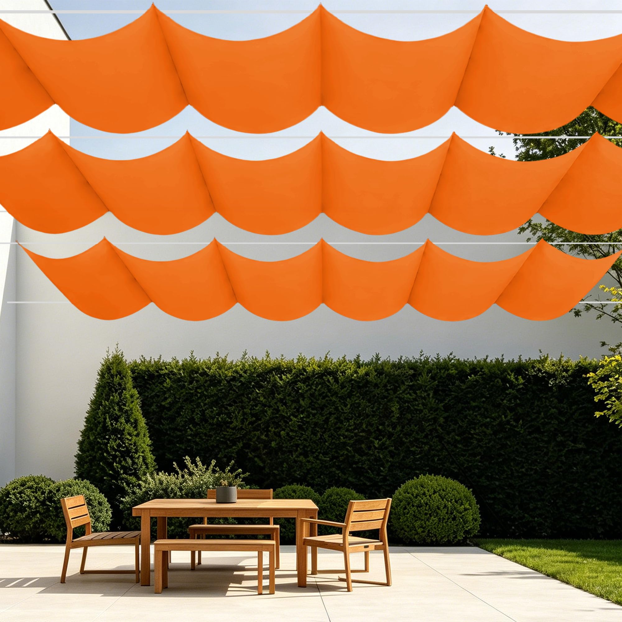 Toile d'ombrage rétractable haut de gamme 650x360 cm orange étanche