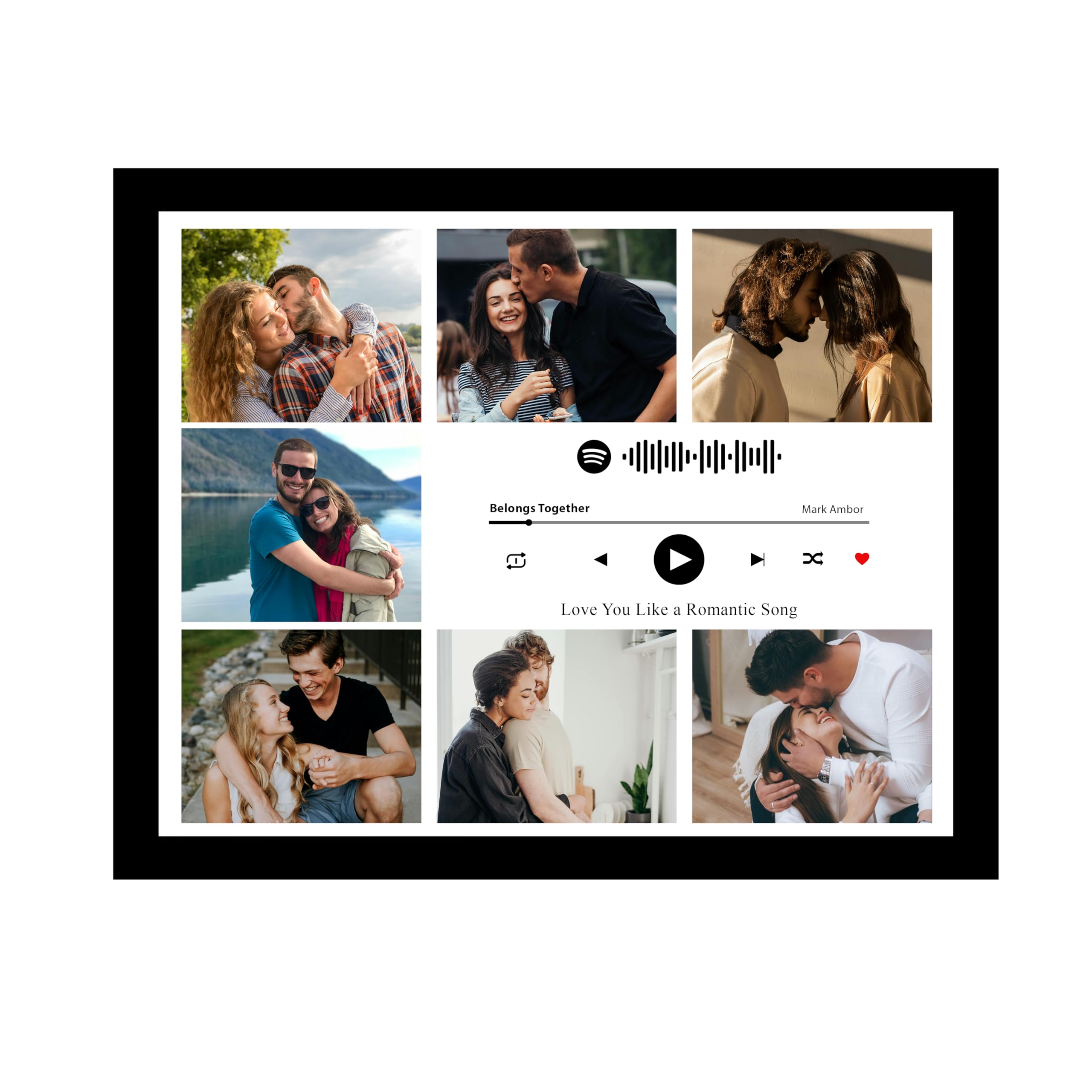 SNAP ART Spotify Photo Frame Customised Gift For Wall & Table | Customize photo frames with photo | Personalized Collage With Scannable Song Code & Message Gift for Birthday, Love, Friends & Family