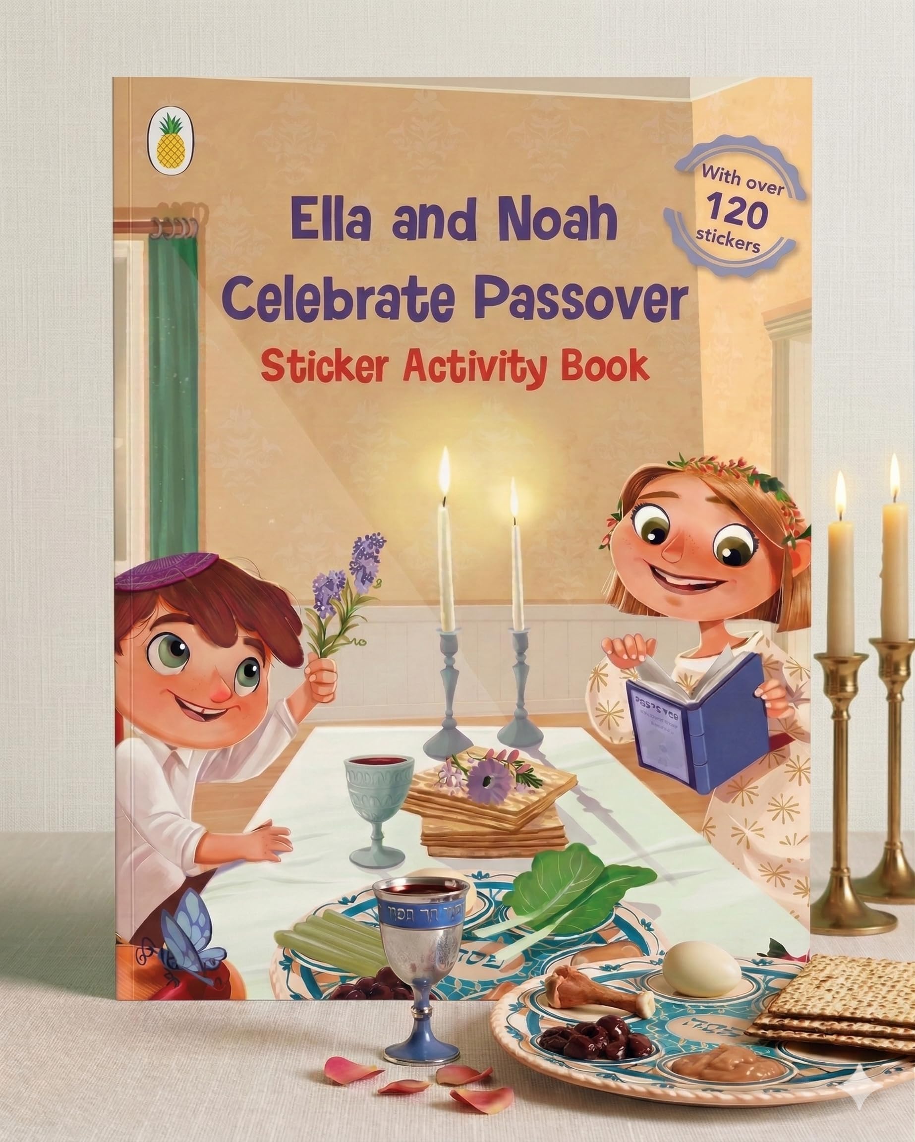 Passover Activity Book with Sticker Activities: Ella and Noah Celebrate Passover (150+ Stickers with Matching Passover Scenes and Lots More - Coloring, Matching, Counting, Mazes)